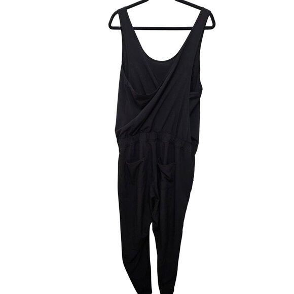 PATAGONIA Black Sleeveless Jumpsuit Drawstring Waist & Back Pockets Women's Size - Picture 1 of 9